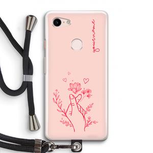 CaseCompany Giving Flowers: Pixel 3 Transparant Hoesje met koord