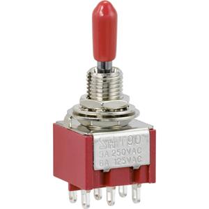 TRU COMPONENTS Wipschakelaar 125 V/AC 6 A 2x aan/uit/aan Continu/0/continu 1 stuk(s)