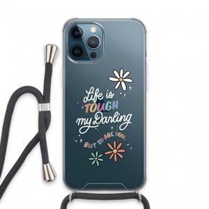 CaseCompany Tough Life: iPhone 13 Pro Max Transparant Hoesje met koord