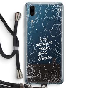 CaseCompany Good stories: Huawei P20 Transparant Hoesje met koord