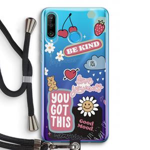 CaseCompany Positivity: Huawei P30 Lite Transparant Hoesje met koord