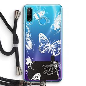 CaseCompany Tiny Bugs: Huawei P30 Lite Transparant Hoesje met koord