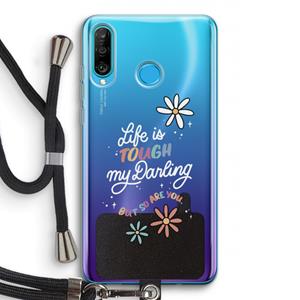 CaseCompany Tough Life: Huawei P30 Lite Transparant Hoesje met koord