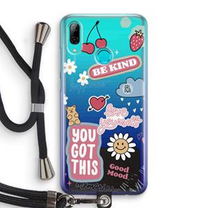 CaseCompany Positivity: Huawei P Smart (2019) Transparant Hoesje met koord