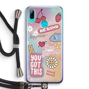 CaseCompany Positivity: Huawei P Smart (2019) Transparant Hoesje met koord