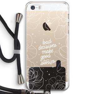 CaseCompany Good stories: iPhone 5 / 5S / SE Transparant Hoesje met koord