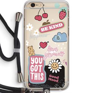 CaseCompany Positivity: iPhone 6 PLUS / 6S PLUS Transparant Hoesje met koord