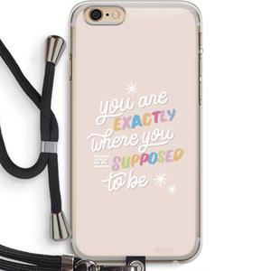CaseCompany Right Place: iPhone 6 PLUS / 6S PLUS Transparant Hoesje met koord