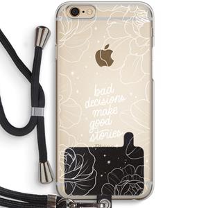 CaseCompany Good stories: iPhone 6 / 6S Transparant Hoesje met koord