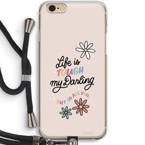 CaseCompany Tough Life: iPhone 6 / 6S Transparant Hoesje met koord