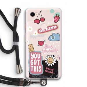 CaseCompany Positivity: Pixel 3 XL Transparant Hoesje met koord