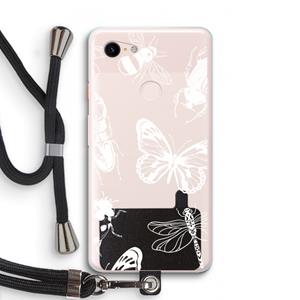 CaseCompany Tiny Bugs: Pixel 3 XL Transparant Hoesje met koord