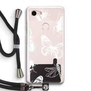 CaseCompany Tiny Bugs: Pixel 3 Transparant Hoesje met koord