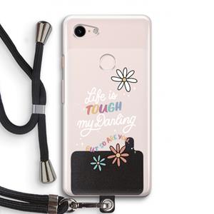 CaseCompany Tough Life: Pixel 3 Transparant Hoesje met koord