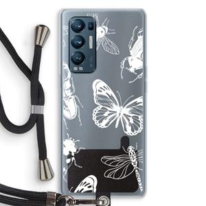 CaseCompany Tiny Bugs: Oppo Find X3 Neo Transparant Hoesje met koord
