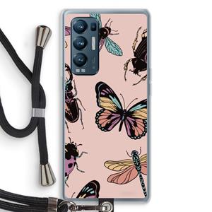 CaseCompany Tiny Bugs: Oppo Find X3 Neo Transparant Hoesje met koord