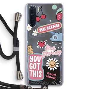 CaseCompany Positivity: Oppo A91 Transparant Hoesje met koord