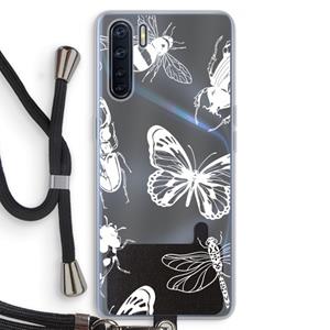 CaseCompany Tiny Bugs: Oppo A91 Transparant Hoesje met koord