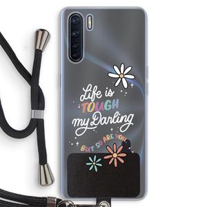 CaseCompany Tough Life: Oppo A91 Transparant Hoesje met koord