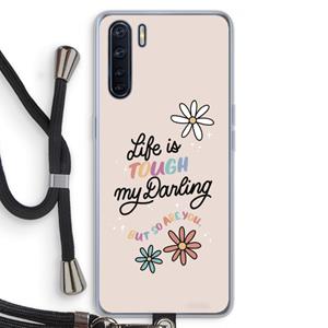 CaseCompany Tough Life: Oppo A91 Transparant Hoesje met koord