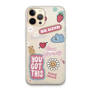 CaseCompany Positivity: iPhone 13 Pro Max Transparant Hoesje