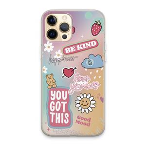 CaseCompany Positivity: iPhone 13 Pro Max Transparant Hoesje
