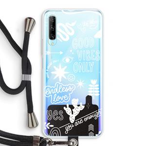 CaseCompany Good vibes: Huawei P Smart Pro Transparant Hoesje met koord