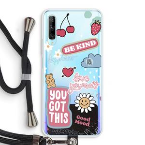 CaseCompany Positivity: Huawei P Smart Pro Transparant Hoesje met koord