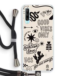 CaseCompany Good vibes: Huawei P Smart Pro Transparant Hoesje met koord