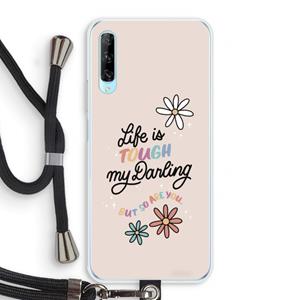 CaseCompany Tough Life: Huawei P Smart Pro Transparant Hoesje met koord