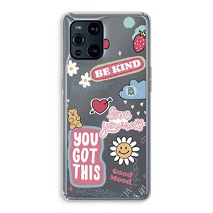 CaseCompany Positivity: Oppo Find X3 Pro Transparant Hoesje