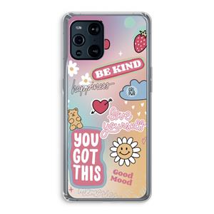 CaseCompany Positivity: Oppo Find X3 Pro Transparant Hoesje