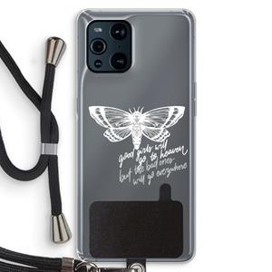 CaseCompany Good or bad: Oppo Find X3 Transparant Hoesje met koord