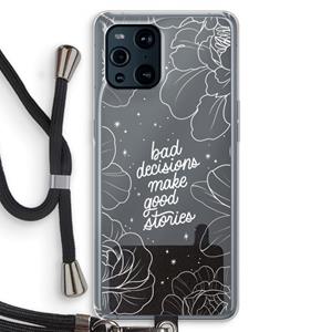 CaseCompany Good stories: Oppo Find X3 Transparant Hoesje met koord