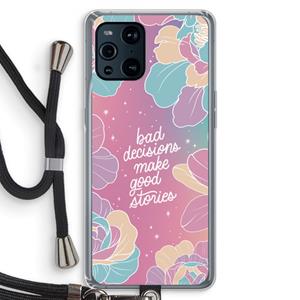 CaseCompany Good stories: Oppo Find X3 Transparant Hoesje met koord