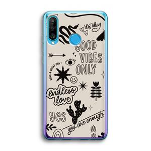 CaseCompany Good vibes: Huawei P30 Lite Transparant Hoesje