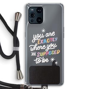 CaseCompany Right Place: Oppo Find X3 Pro Transparant Hoesje met koord