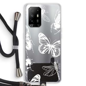 CaseCompany Tiny Bugs: Oppo A94 5G Transparant Hoesje met koord