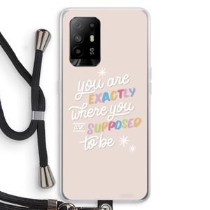 CaseCompany Right Place: Oppo A94 5G Transparant Hoesje met koord
