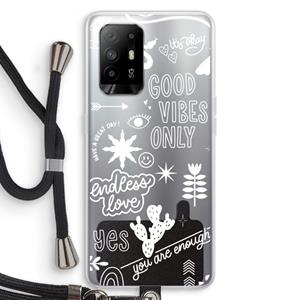 CaseCompany Good vibes: Oppo A95 5G Transparant Hoesje met koord