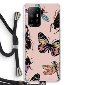 CaseCompany Tiny Bugs: Oppo A95 5G Transparant Hoesje met koord