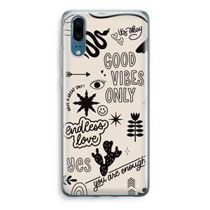 CaseCompany Good vibes: Huawei P20 Transparant Hoesje