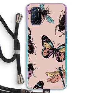 CaseCompany Tiny Bugs: Oppo A92 Transparant Hoesje met koord