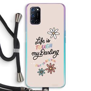 CaseCompany Tough Life: Oppo A92 Transparant Hoesje met koord
