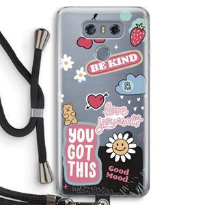 CaseCompany Positivity: LG G6 Transparant Hoesje met koord