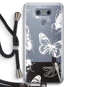 CaseCompany Tiny Bugs: LG G6 Transparant Hoesje met koord