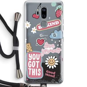CaseCompany Positivity: LG G7 Thinq Transparant Hoesje met koord
