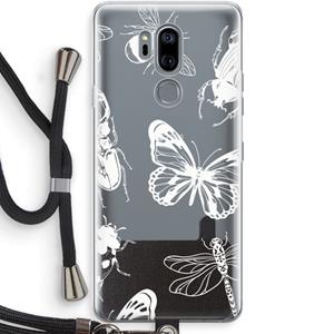 CaseCompany Tiny Bugs: LG G7 Thinq Transparant Hoesje met koord