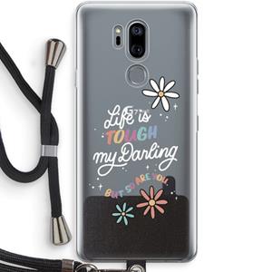 CaseCompany Tough Life: LG G7 Thinq Transparant Hoesje met koord