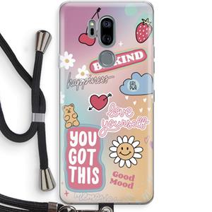 CaseCompany Positivity: LG G7 Thinq Transparant Hoesje met koord